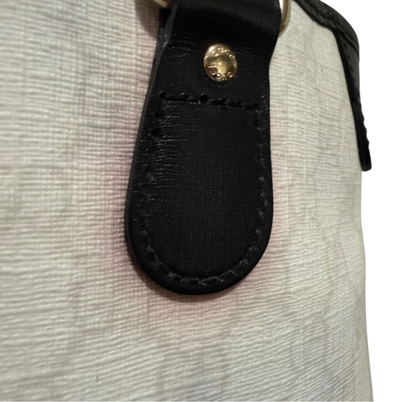 Vintage Gucci GG Canvas Tote Bag White Monogram Black Leather Trim - Picture 7 of 12